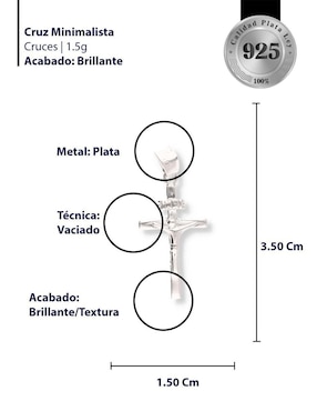 Dije de cruz Enjoya de plata P 925