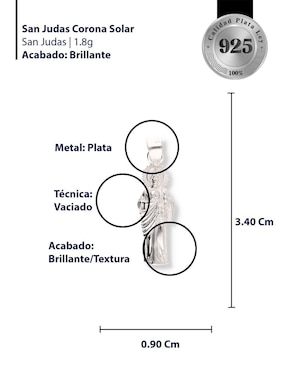 Dije Enjoya San Judas Tadeo de plata P 925