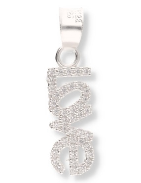Dije de letrero Enjoya Love de plata P 925 circonita