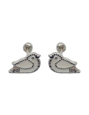 Broqueles de pájaro Mardia de plata P 925 con acabado esmaltado