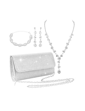 Aretes, collar y pulsera Belug cristal