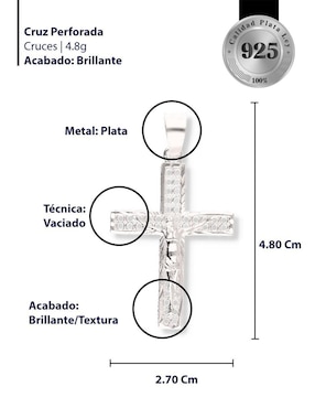 Dije de cruz Enjoya Religioso Cristo de Plata P 925