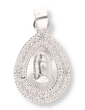 Dije de gota Enjoya Religioso Virgen de Guadalupe de plata P 925