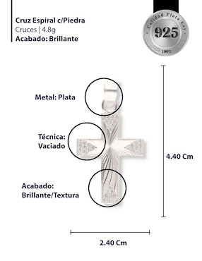 Dije de cruz Enjoya Religioso Cristo de plata P 925