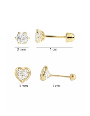 Broqueles circulares Mancini de oro 10 K con acabado brillante zirconia