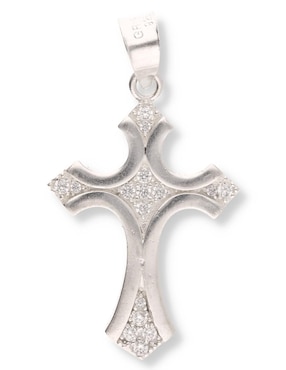 Dije de cruz Enjoya Cristo de plata P 925 circonita