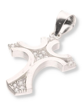 Dije de cruz Enjoya Cristo de plata P 925 circonita