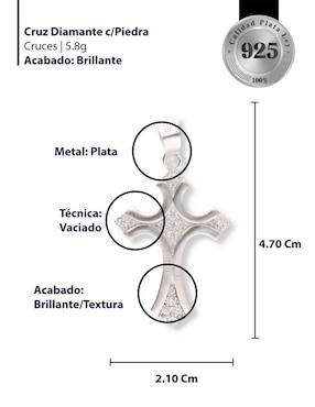 Dije de cruz Enjoya Cristo de plata P 925 circonita