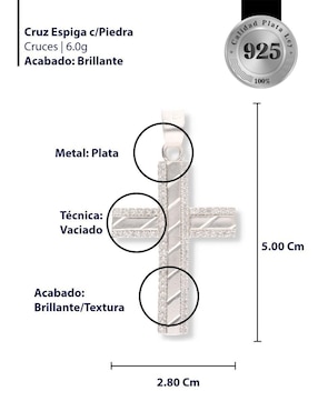 Dije de cruz Enjoya Cristo de plata P 925 circonita