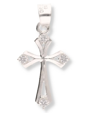 Dije de cruz Enjoya Cristo de plata P 925 circonita