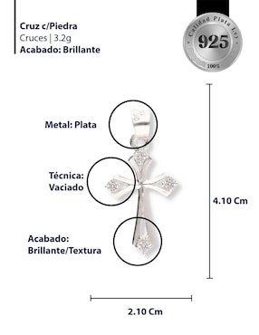 Dije de cruz Enjoya Cristo de plata P 925 circonita