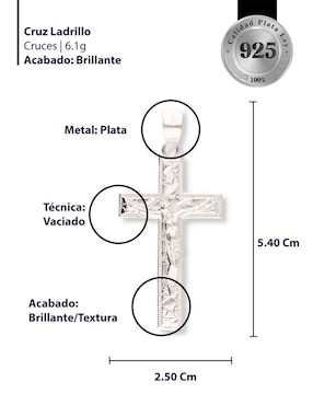 Dije de cruz Enjoya Cristo de plata P 925