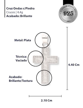 Dije de cruz Enjoya Cristo de plata P 925 circonita