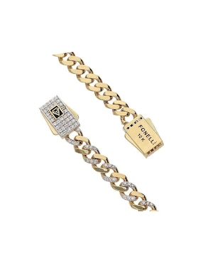 Pulsera Fonelli de oro con zirconia 14 K Fonelli Chain acabado pulido