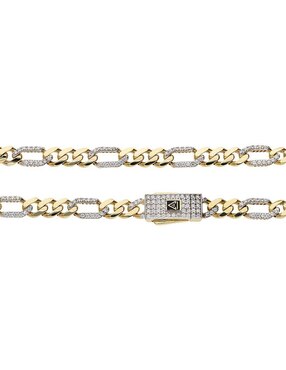 Pulsera Fonelli de oro con zirconia 14 K Fonelli Chain acabado pulido