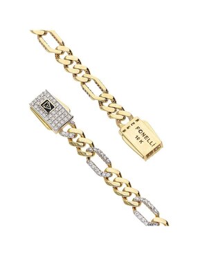 Pulsera Fonelli de oro con zirconia 14 K Fonelli Chain acabado pulido