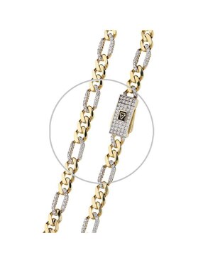 Pulsera Fonelli de oro con zirconia 14 K Fonelli Chain acabado pulido