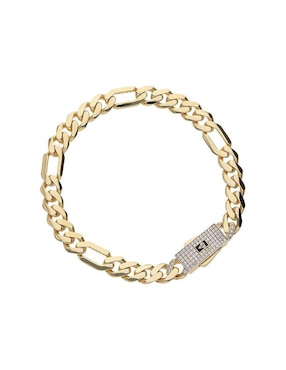 Pulsera Fonelli de oro amarillo con zirconia 10 K acabado pulido