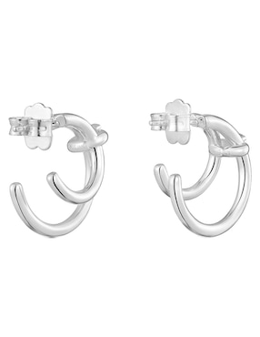 Aretes de aro Tous Straight de plata P 925 con acabado brillante