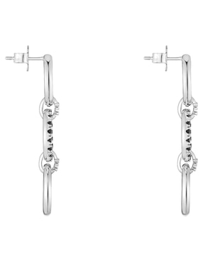 Aretes largos circulares Tous Straight de Plata P 925 con acabado brillante espinela