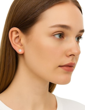 Set de aretes Mancini de oro 10 K con acabado brillante zirconia