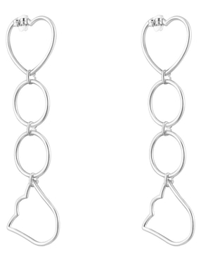 Aretes largos irregulares Tous Straight de plata P 925 con acabado brillante