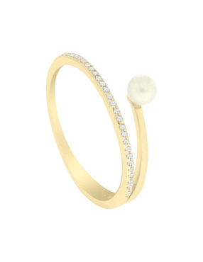 Anillo Fianelli Jamilet 14 K de oro diamante y perla brillante