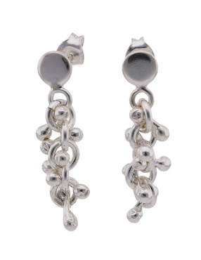 Aretes largos E&N Cherny de plata P 925 con acabado brillante