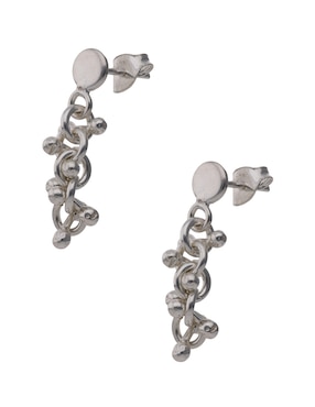 Aretes largos E&N Cherny de plata P 925 con acabado brillante