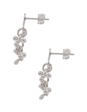 Aretes largos E&N Cherny de plata P 925 con acabado brillante