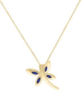 Colgante y dije de libélula Fascinare Volare de oro 14 K zafiro