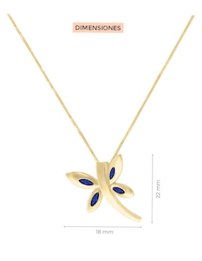 Colgante y dije de libélula Fascinare Volare de oro 14 K zafiro