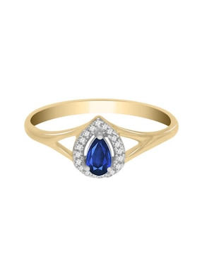 Anillo Fascinare Cristina 14 K de oro zafiro y diamante brillante