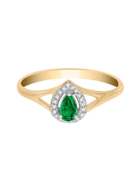 Anillo Fascinare Cristina 14 K de oro esmeralda y diamante brillante