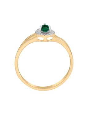 Anillo Fascinare Cristina 14 K de oro esmeralda y diamante brillante