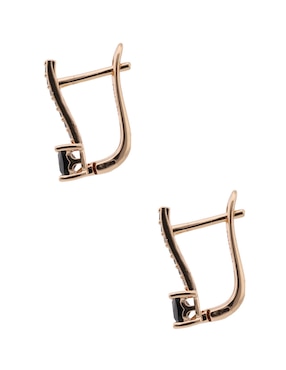Aretes cortos rectangulares E&N Cherny de plata P 925 con acabado brillante zirconia