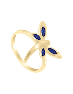 Anillo de libélula Fascinare Volare 14 k de oro zafiro brillante