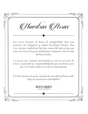 Arras matrimoniales Joyerias Bizzarro de plata P 925
