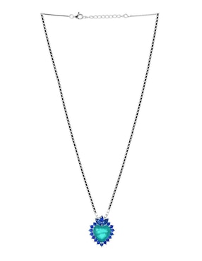 Aretes y collar de corazón Gladkova Joyería de plata P 925 zafiro