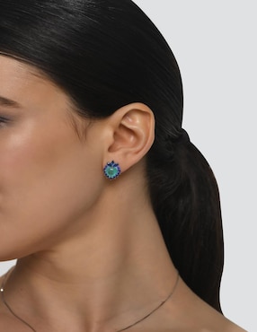 Aretes y collar de corazón Gladkova Joyería de plata P 925 zafiro