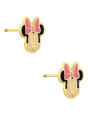 Broqueles Minnie Sabelli de oro amarillo 14 k con acabado esmaltado