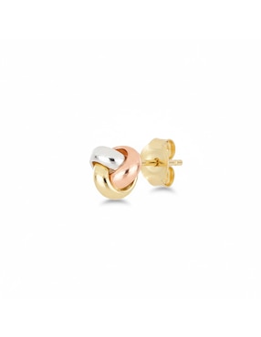 Aretes cortos de nudo Dinasti de oro florentino 14 K con acabado pulido