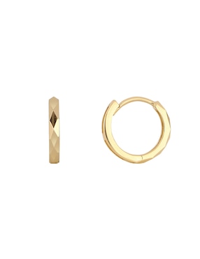 Aretes de aro circulares Dinasti de oro amarillo 14 k con acabado pulido