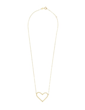 Collar de corazón Dinasti de oro amarillo 14 K