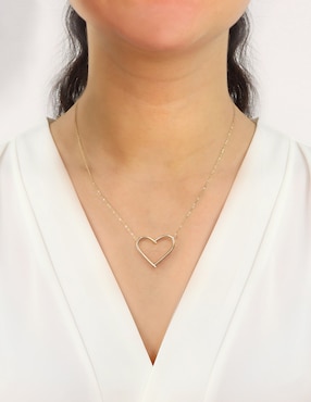 Collar de corazón Dinasti de oro amarillo 14 K