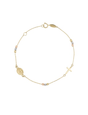 Pulsera Dinasti de oro florentino con 14 k acabado pulido