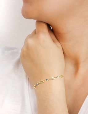 Pulsera Dinasti de oro amarillo con cristal 14 K acabado pulido