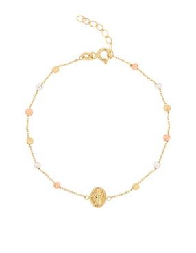 Pulsera Dinasti de oro amarillo 14 k acabado brillante