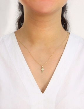 Dije de cruz Dinasti de oro amarillo 14 K