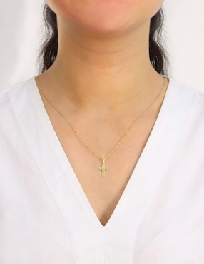 Dije de cruz Dinasti de oro amarillo 14 K